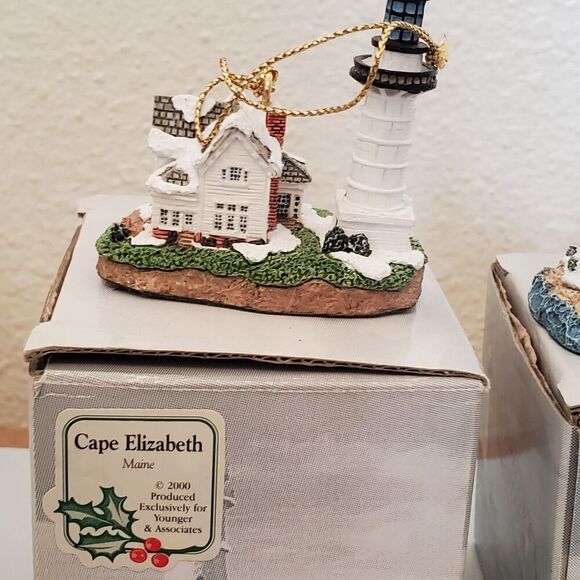 Harbour Lights 7 Ornaments w/ Box Gay Head, Old Field, West Quoddy, Barnegat - Picture 7 of 16